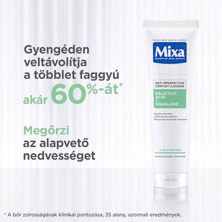 Arctisztító gél szalicilsavval és szkvalánnal Mixa