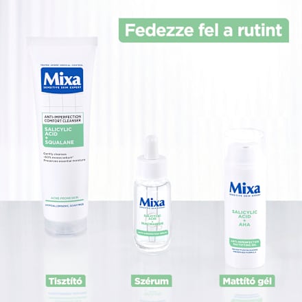Arctisztító gél szalicilsavval és szkvalánnal Mixa