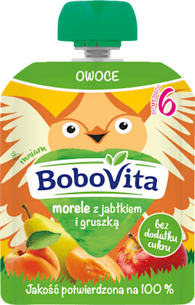 Mus morele z jabłkiem i gruszką, po 6. miesiącu Bobovita