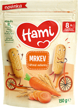 dětské sušenky s příchutí mrkve Hami