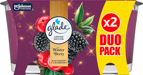 svíčka Winter Berries duopack, 2x112 g glade