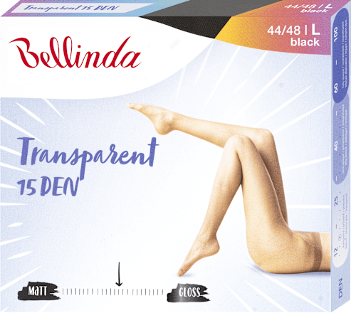 punčochové kalhoty Transparent, velikost L, černé Bellinda