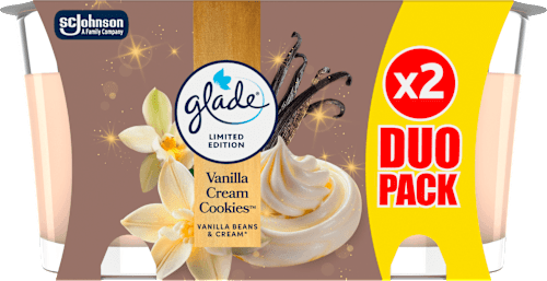 svíčka Vanilla Cream Cookies duopack, 2x112 g glade