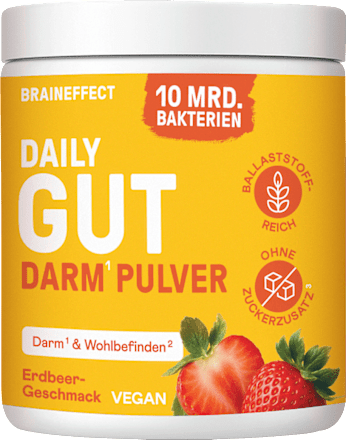 Daily Gut Darm Pulver Erdbeer-Geschmack BRAINEFFECT