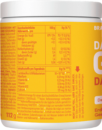 Daily Gut Darm Pulver Erdbeer-Geschmack BRAINEFFECT