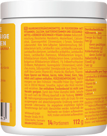 Daily Gut Darm Pulver Erdbeer-Geschmack BRAINEFFECT