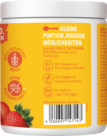 Daily Gut Darm Pulver Erdbeer-Geschmack BRAINEFFECT