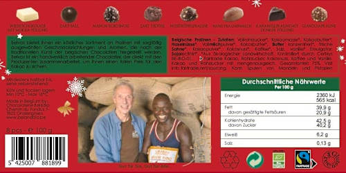 Geschenkset Belgische Pralinen BEL & BIO