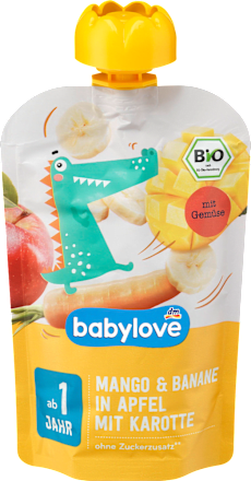 Quetschie Mango & Banane in Apfel mit Karotte ab 1 Jahr babylove