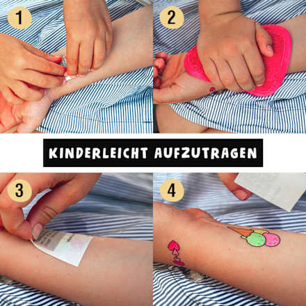 Kinder Haut-Tatoos temporär lila Set 30 tlg. MINICO