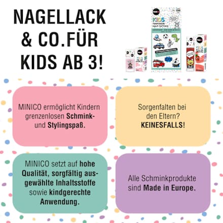 Kinder Haut-Tattoos temporär lila Set 30 tlg. MINICO