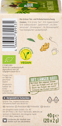 Grüner Tee Ingwer Zitrone dmBio