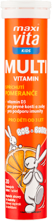 multivitamín s příchutí pomeranče Bob a Bobek maxi vita
