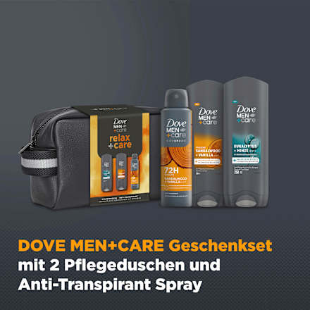 Geschenkset relax +care inkl. Kosmetiktasche 3tlg Dove MEN+CARE