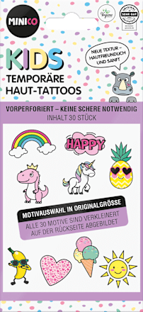Kinder Haut-Tatoos temporär lila Set 30 tlg. MINICO