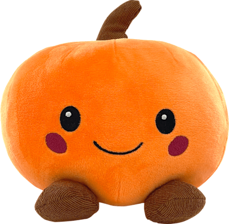 Plüschkürbis sitzend mit Beinchen & Gesicht, orange-braun Dekorieren & Einrichten