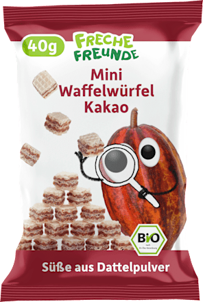 Kindersnack Mini Waffelwürfel Kakao ab 3 Jahren Freche Freunde