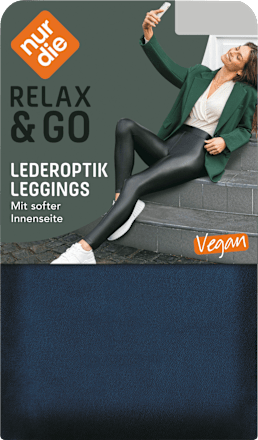Leggings in Leder-Optik blau Gr. 44/46 nur die