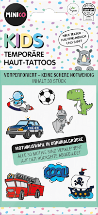 Kinder Haut-Tattoos temporär grün Set 30tlg. MINICO