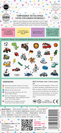 Kinder Haut-Tatoos temporär grün Set 30tlg. MINICO