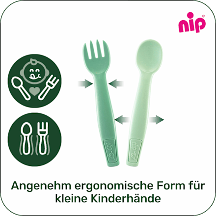 Esslernbesteck grün 2tlg. Nip