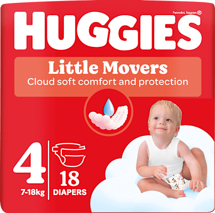 Windeln Little Movers Gr. 4 (7-18 kg) Huggies