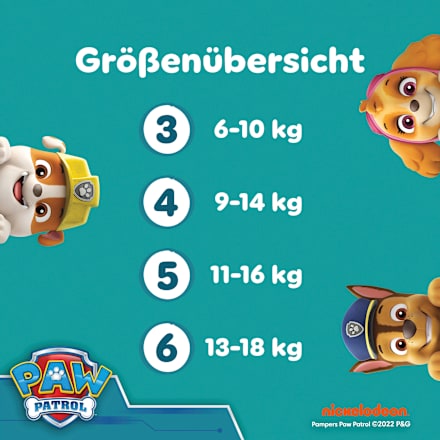 Windeln Baby Dry Gr.6 (13-18 kg) Limited Edition Paw Patrol, Monatsbox Pampers