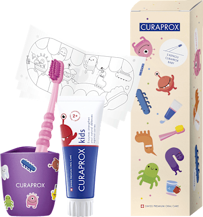 Balíček starostlivosti o zuby Baby fialový CURAPROX