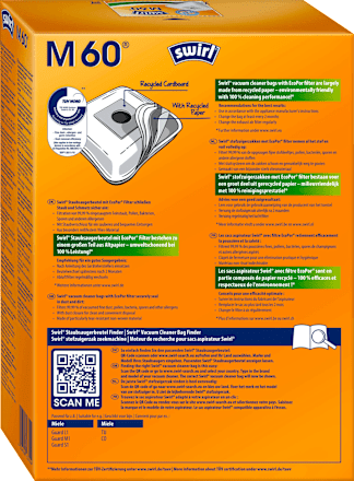 Staubsaugerbeutel  M60 EcoPor  Swirl