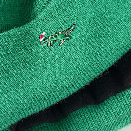 Mütze aus Strick mit Weihnachts-Dino-Muster, grün, Gr. 48/49 PUSBLU