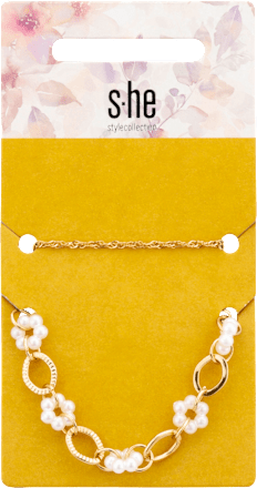 Armband Set Gold-Optik Blumen & Perlen s-he stylecollection