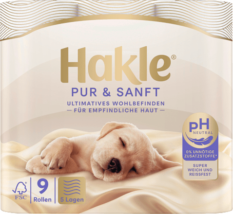 Toilettenpapier Pur & Sanft 5-lagig (9x125 Blatt) Hakle