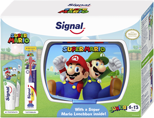 Poklon-paket Super Mario – pasta (x2) i četkica za zube + lunchbox kutija Signal