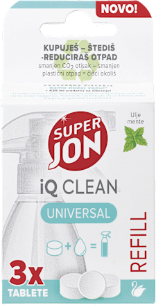 Vodotopive tablete za univerzalno čišćenje iQ Clean – ulje mente, refill, 3 x 2 g SUPER JON