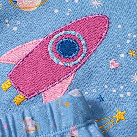 Schlafanzug mit Weltraum-Muster, blau & rosa, Gr. 104 ALANA