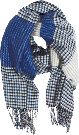 Šal s karo uzorkom, plavo-sivi PURSET