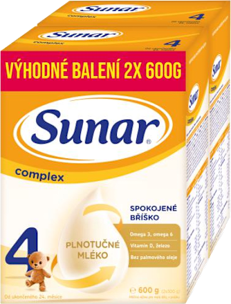 pokračovací mléčná kojenecká výživa 4 Complex 24m 2x600 g Sunar
