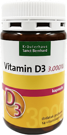 Vitamin D3 3.000 IU kapsule Sanct Bernhard