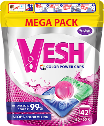 VESH Color Power kapsule za pranje šarenog veša Violeta