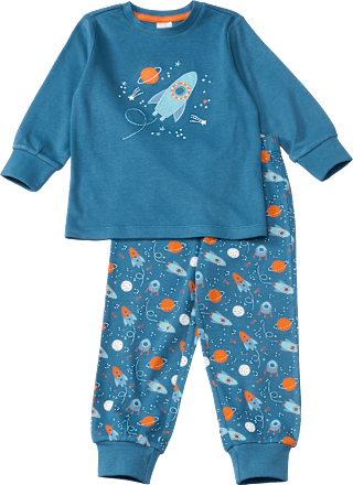 Schlafanzug mit Weltraum-Muster, blau & orange, Gr. 98 ALANA