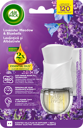 Essential Oils električni osvježivač zraka - Lavender Meadow & Bluebells AIR WICK