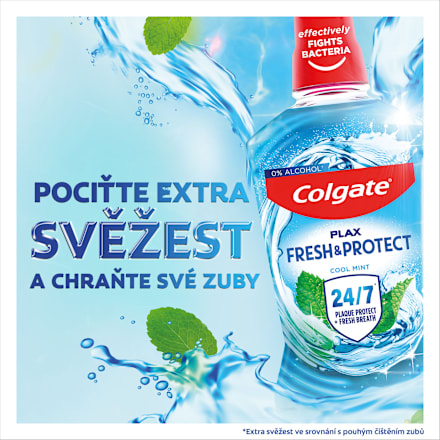 ústní voda bez alkoholu Plax Cool Mint Colgate
