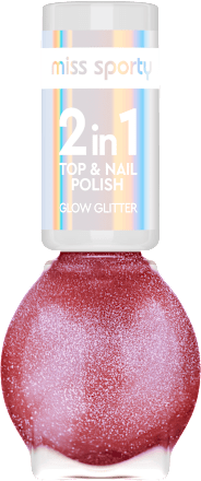 lak na nehty 2 v 1 Glow Glitter 90 miss sporty