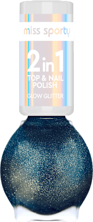 lak na nehty 2 v 1 Glow Glitter 70 miss sporty