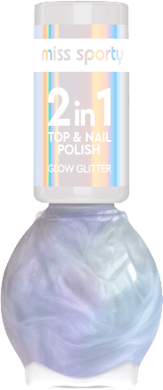 lak na nehty 2 v 1 Glow Glitter 60 miss sporty