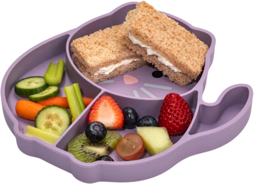 Farfurie din silicon cu ventuză, model pisică melii