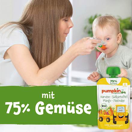 Quetschie Karotte, Süßkartoffel, Mango & Pastinake ab 6 Monaten pumpkin organics