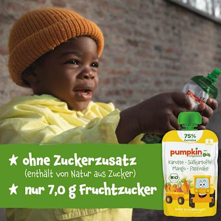 Quetschie Karotte, Süßkartoffel, Mango & Pastinake ab 6 Monaten pumpkin organics