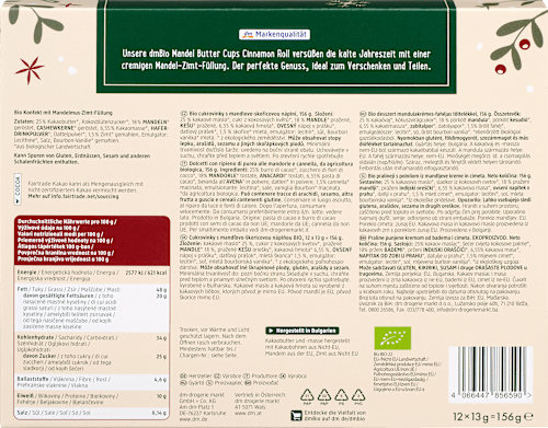 Schokolade Mandel Butter Cups Cinnamon Roll dmBio