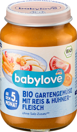 Omogeneizzato di verdure, riso e pollo babylove